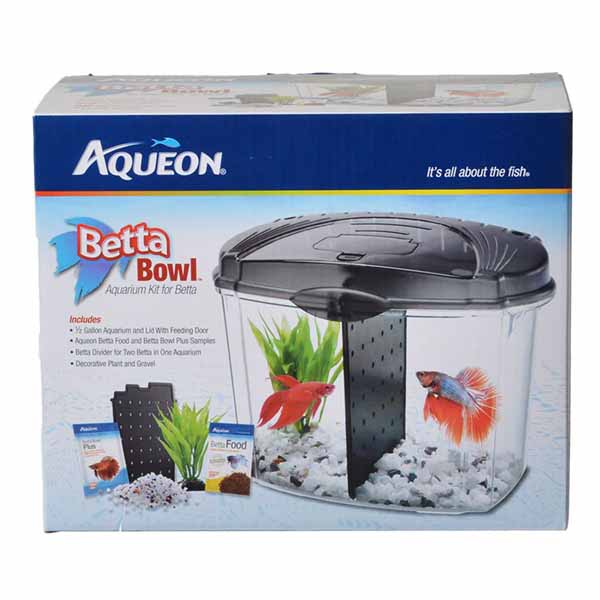 Aqueous Betta Bowl Starter Kit - Black - .5 Gallon