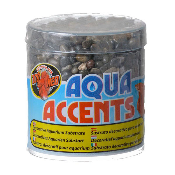 Zoo Med Aquatic Aqua Accents Aquarium Substrate - Dark River Pebbles - .5 lbs - 5 Pieces