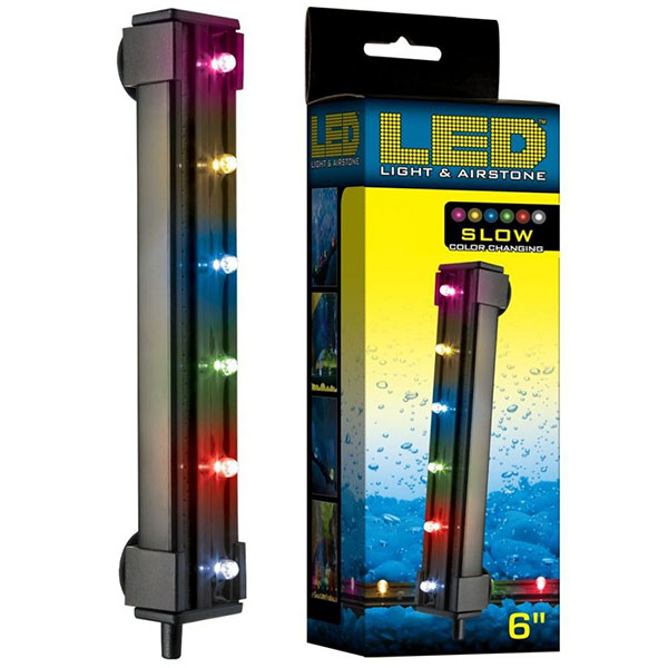 Via Aqua LED Light and Air stone Slow Color Changing - 1.8 Watts - 6 in. Long - 6 Multi color LED's