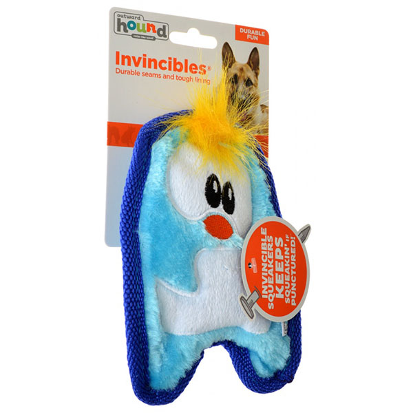 Outward Hound Invincible Minis Penguin Dog Toy - 1 Count - 8 in. L x 4.13 in. W x 1.57 in. H - 4 Pieces