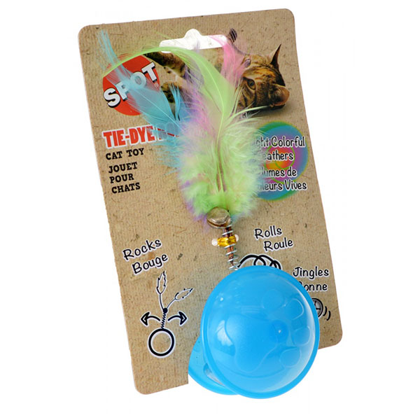 Spot Tie Dye Roller Ball Cat Toy - Assorted Colors - 1 Count - 5 Pieces