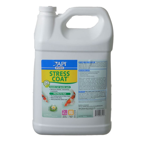 Pond Care Stress Coat Plus Fish and Tap Water Conditioner for Ponds - 1 Gallon - Treats 15,360 Gallons