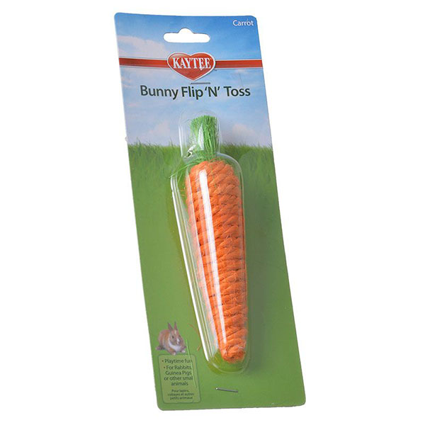 Kaytee Bunny Flip'N' Toss Toy - 1 Pack - 1.25 in. L x 1.25 in. W x 6 in.H - 3 Pieces