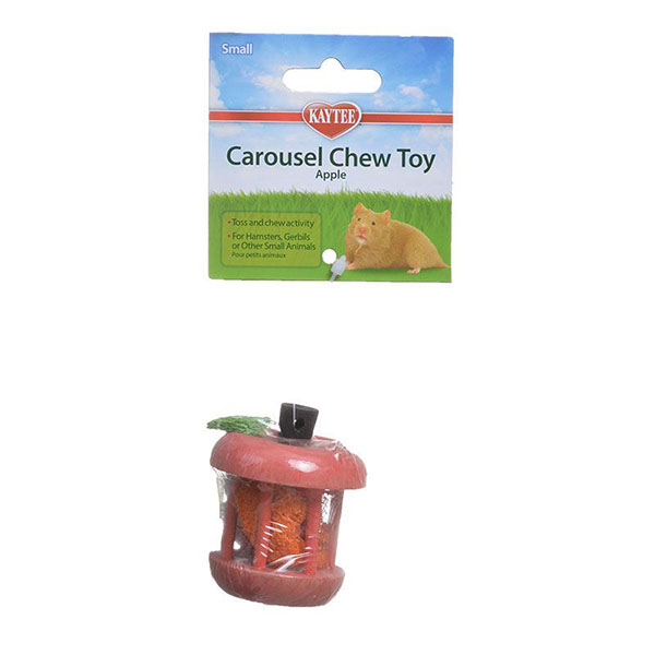 Kaytee Carousel Chew Toy - Apple - 1 Pack - 1.75 in. Diameter x 2.25 in. High - 5 Pieces