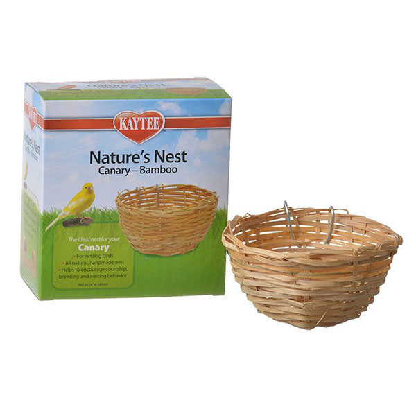 Kaytee Nature's Nest Bamboo Nest - Canary - 1 Pack - 4 in. W x 2 in. H - 4 Pieces