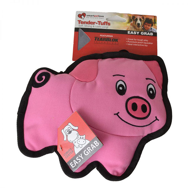 Smart Pet Love Simple Pink Pig Dog Toy - 1 Pack - 6 in. L x 8 in. W - 2 Pieces