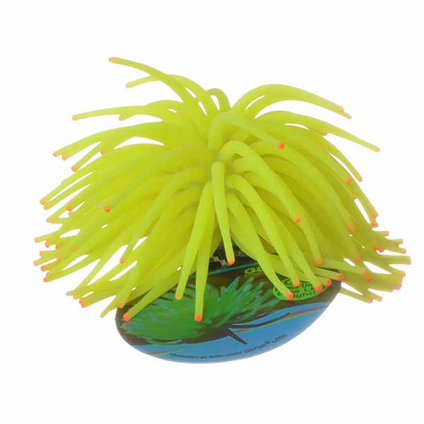 GloFish Yellow Anemone Aquarium Ornament - 1 Pack