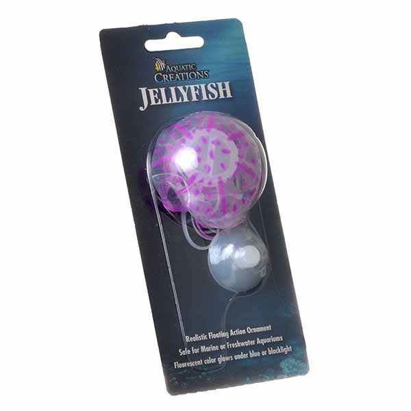 Aquatic Creations Glowing Jellyfish Aquarium Ornament - Purple - 1 Pack - 2 Pieces