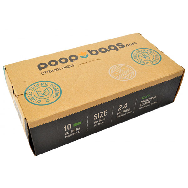 Poop Bags Litter Box Liners - 10 Count - 2 Pieces