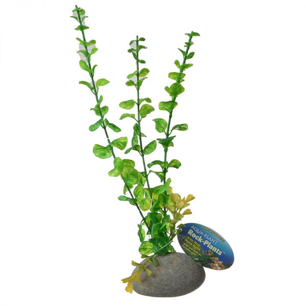 Penn Plax Aqua-Plant Rock Plants - Green - 10 in. High - 2 Pieces