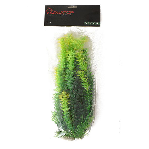 Aqua top Yellow Tipped Aquarium Plant - Green - 12 in. High w/ Weighted Base