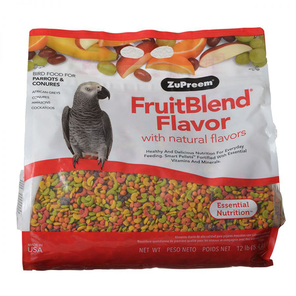 ZuPreem Fruit Blend Flavor Bird Food for Parrots and Conures - 12 lbs