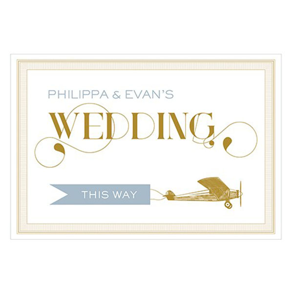 Vintage Travel Wedding Directional Sign