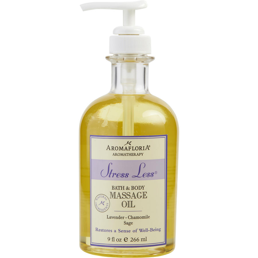 Stress Less - Bath And Body Massage Oil Blend Of Lavender Chamomile And Sage 9 oz