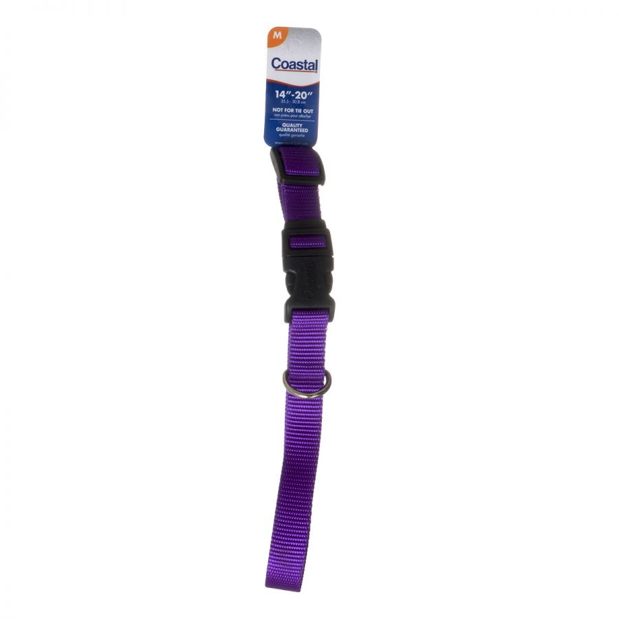 Tuff Collar Nylon Adjustable Collar - Purple - 14 - 20 Long x 5 8 Wide