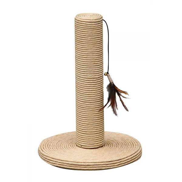 Pet Pals Paper Scratching Post with Feather Toy - 15 in. Tall x 10 in. Diameter