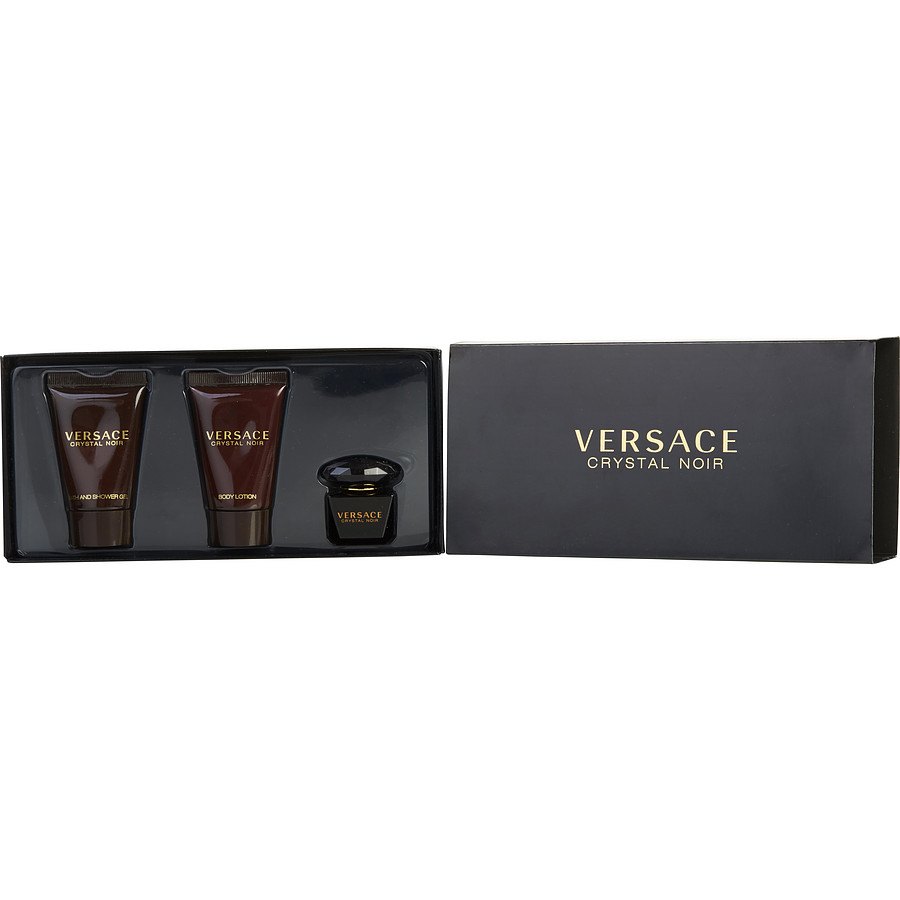 Versace Crystal Noir - Eau De Toilette 0.17 oz Mini And Body Lotion .8 oz And Shower Gel .8 oz