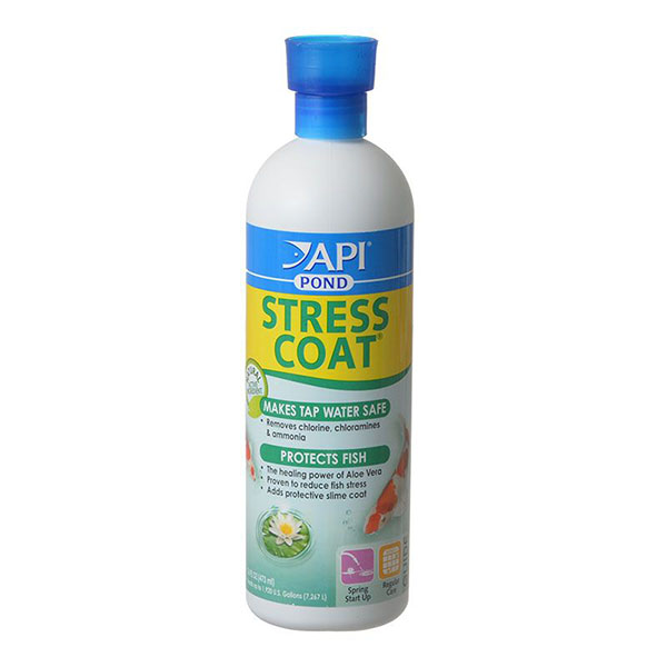 Pond Care Stress Coat Plus Fish and Tap Water Conditioner for Ponds - 16 oz - Treats 1,920 Gallons