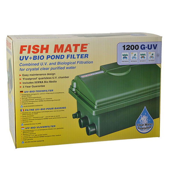 Fish Mate Gravity UV and Bio Pond Filter - 16 Watts - 500 GPH - 300 - 1,200 Gallons