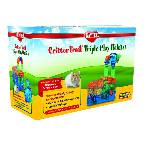 Kaytee Critter Trail Triple Play Habitat - 17.25 in. L x 11.5 in. W x 19.25 in. H