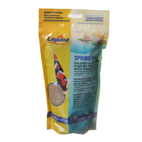 Laguna Spring/Fall Goldfish and Koi Food - Floating Pellets with Wheat Germ - 17 oz