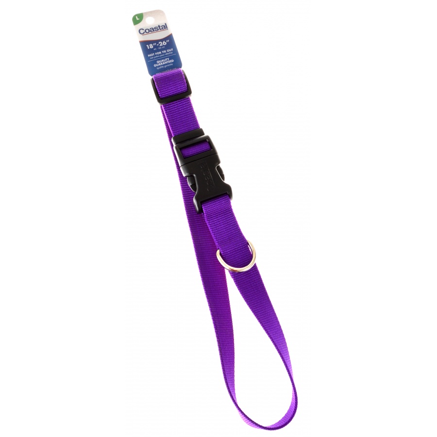 Tuff Collar Nylon Adjustable Collar - Purple - 18 - 26 Long x 1 Wide 