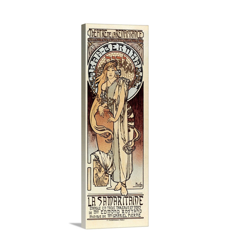 1897 Poster For The Samaritan With Sarah Bernhardt By Alphonse Maria Mucha Wall Art - Canvas - Gallery Wrap