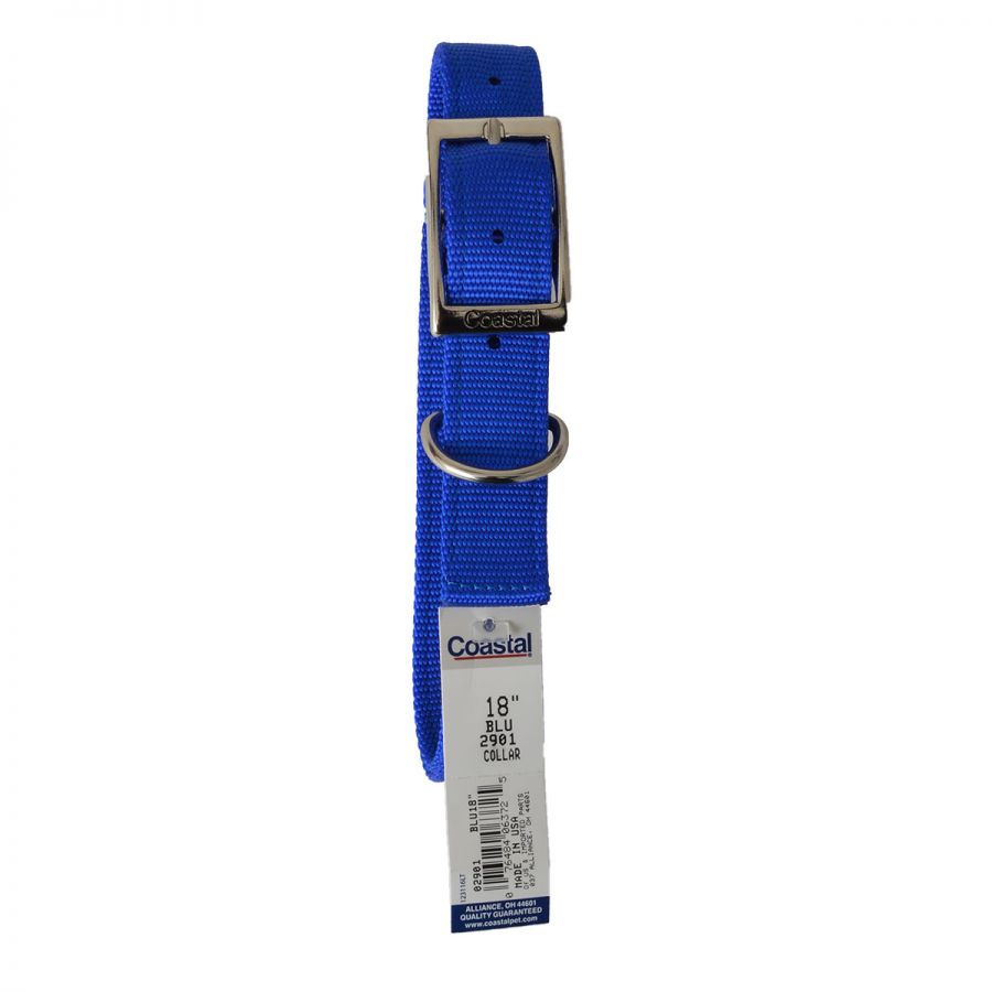 Coastal Pet Double Nylon Collar - Blue - 18 Long x 1 Wide