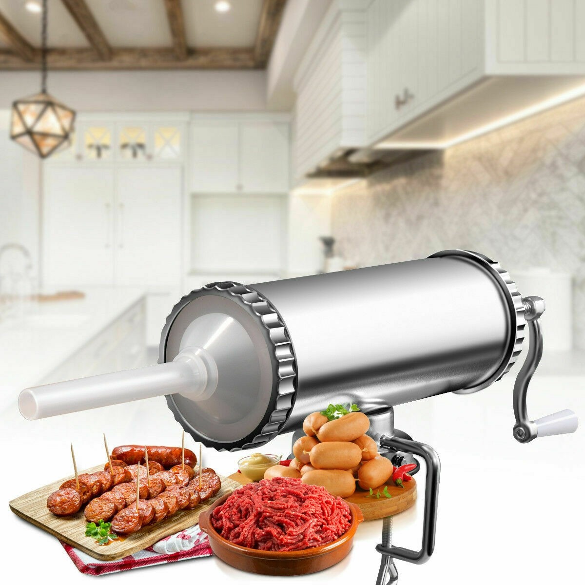 3 L Manual Sausage Stuffer Maker With Suction Base