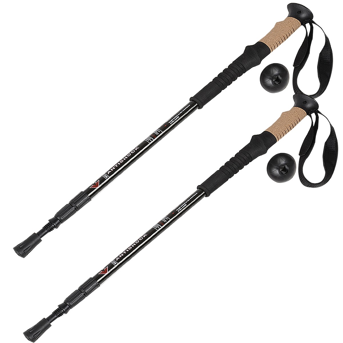 Pair 2 Alpenstock Adjustable Anti - Shock Hiking Sticks