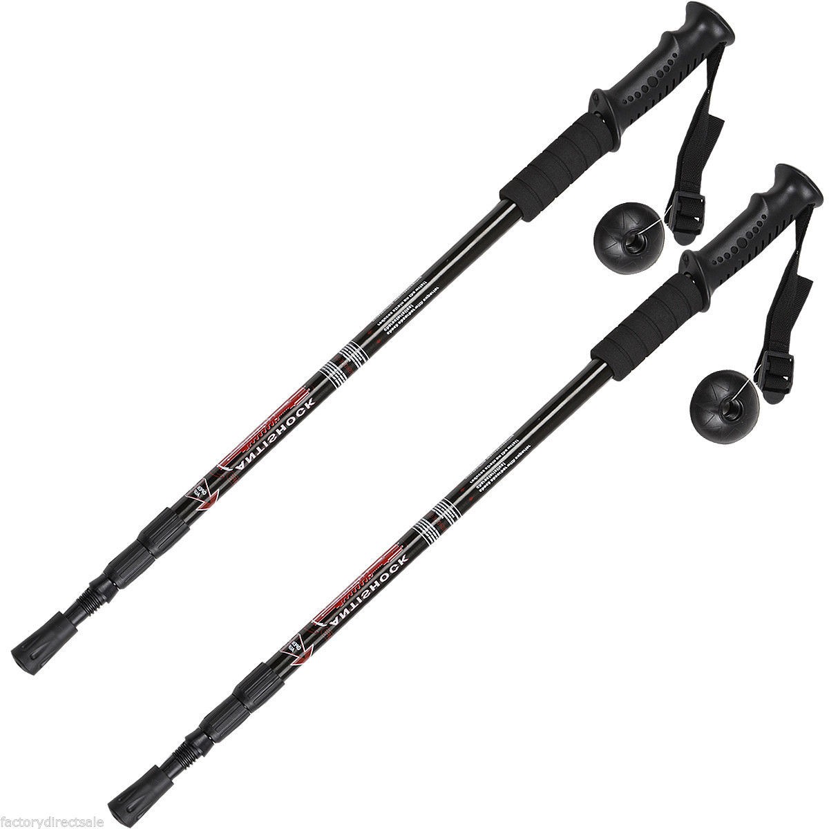 Pair 2 65 - 135 cm Trekking Alpenstock Anti - Shock Sticks