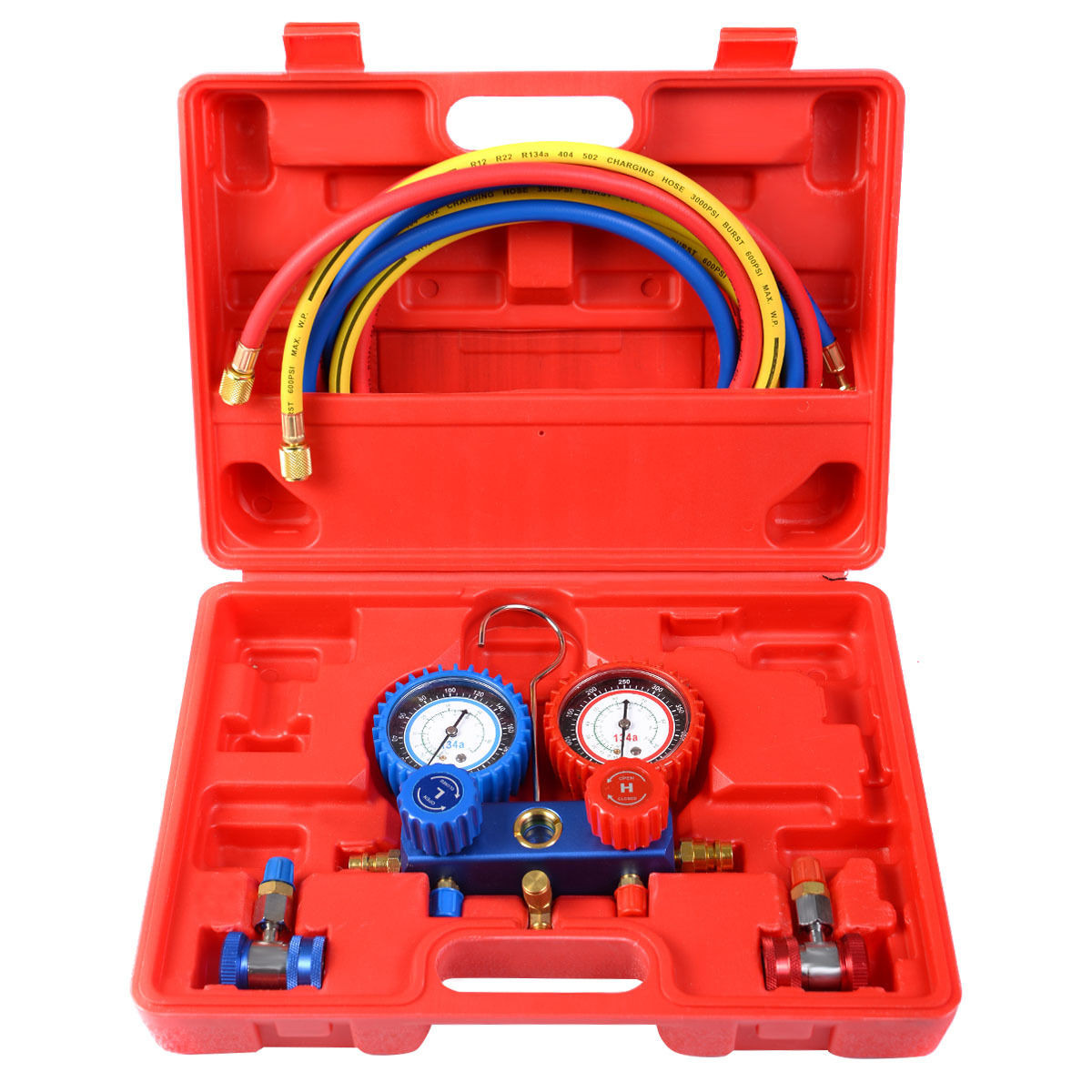 R134A Manifold Air Conditioner Gauge Set With Case