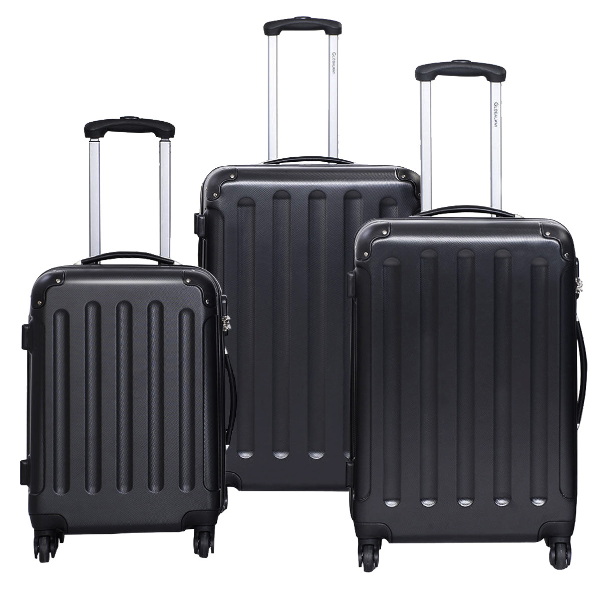 GLOBALWAY 3 Pcs Luggage Trolley Case Set