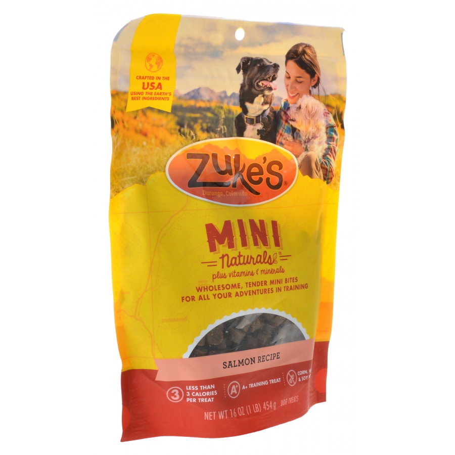 Zukes Mini Naturals Dog Treat - Savory Salmon Recipe - 1 lb