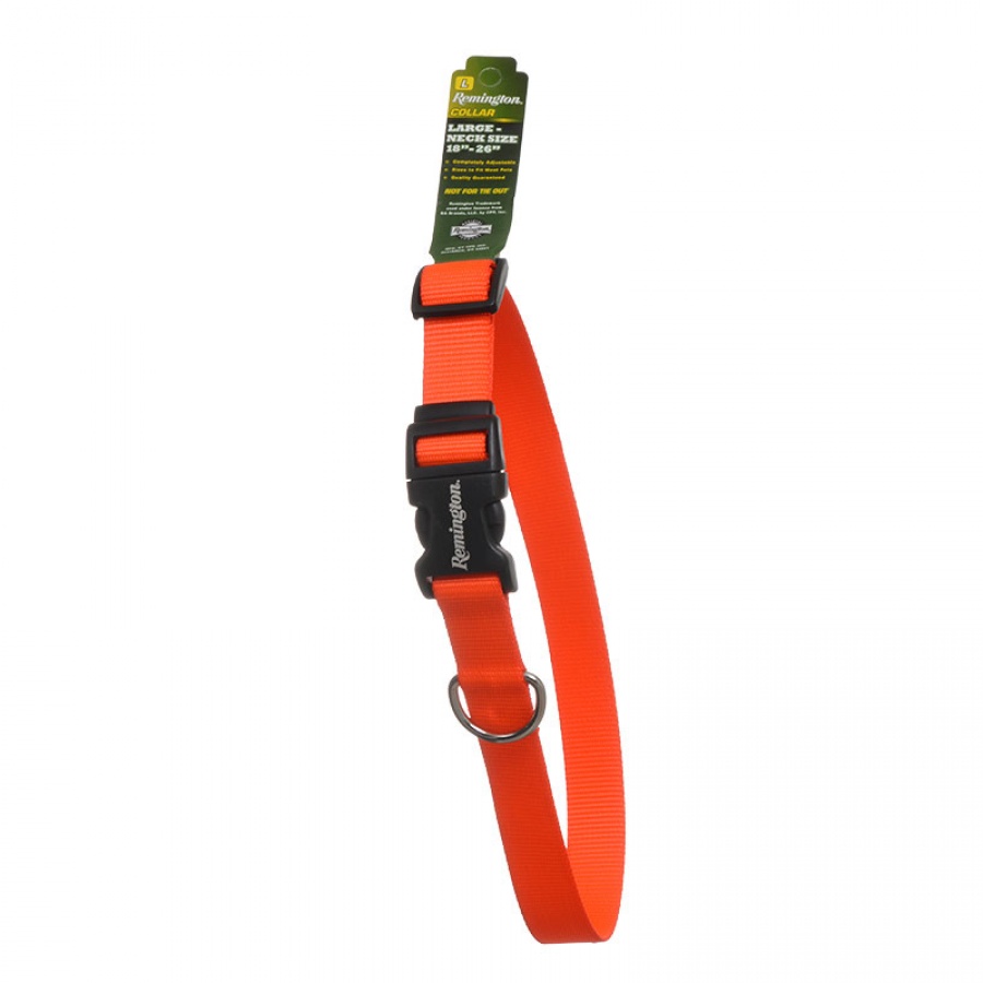 Remington Adjustable Patterned Dog Collar - Safety Orange - 1 W x 18-26 L