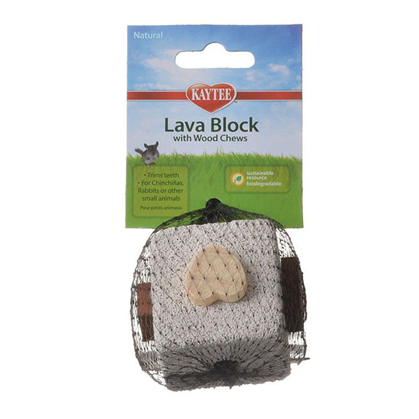 Kaytee Natural Lava Block with Wood Chews - 2.5 in. Cube - 5 Pieces