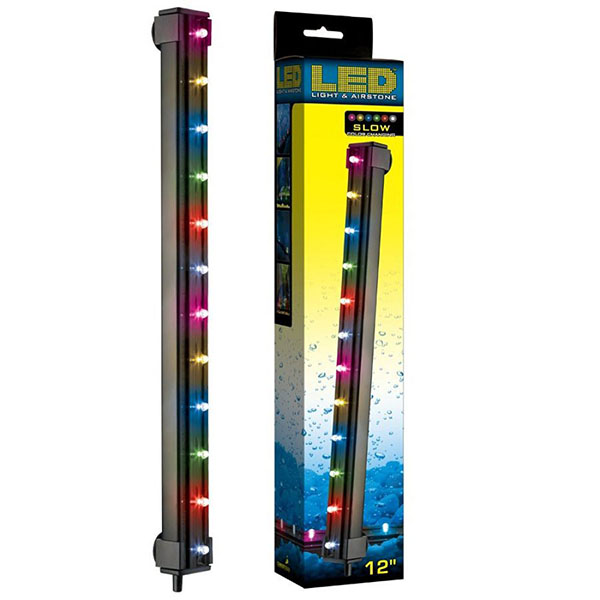 Via Aqua LED Light & Air stone Slow Color Changing - 2.7 Watts - 12 in. Long - 12 Multi color LED's