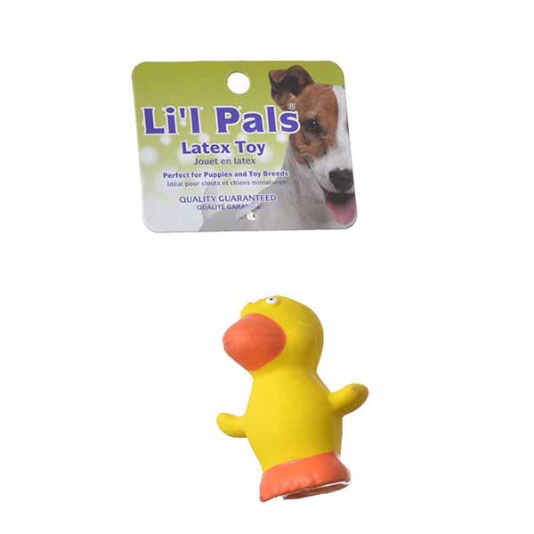 Lil Pals Latex Duck Dog Toy - 2.75 in. Long - 6 Pieces