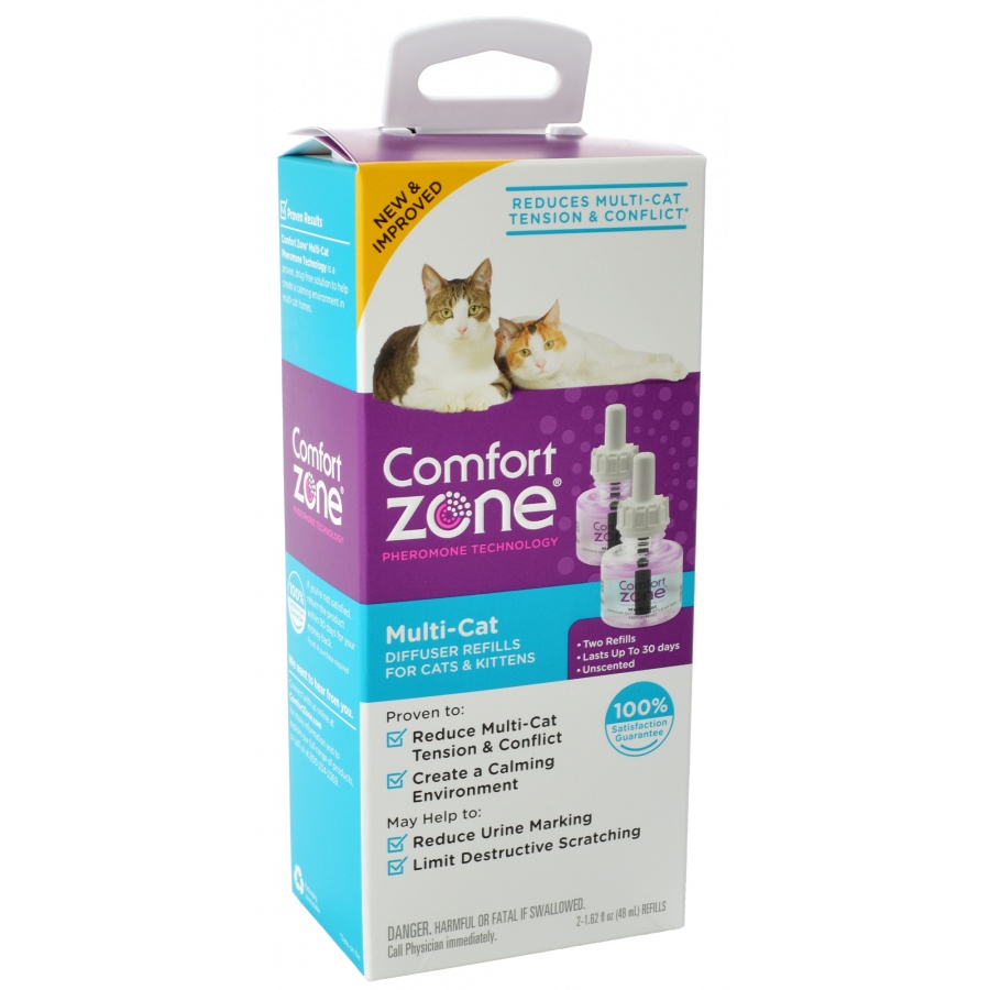 Comfort Zone Multi-Cat Diffuse Refills for Cats and Kittens - 1 Count - 48 ml