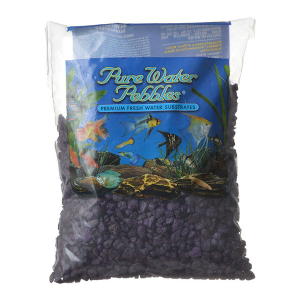 Pure Water Pebbles Aquarium Gravel - Purple Passion - 2 lbs - 3.1-6.3 mm Grain - 4 Pieces