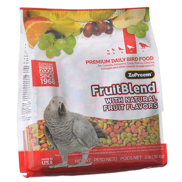 ZuPreem FruitBlend Flavor Bird Food for Parrots and Conures - 2 lbs