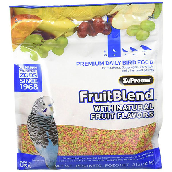 ZuPreem Fruit Blend Premium Daily Bird Food - Small Birds - 2 lbs