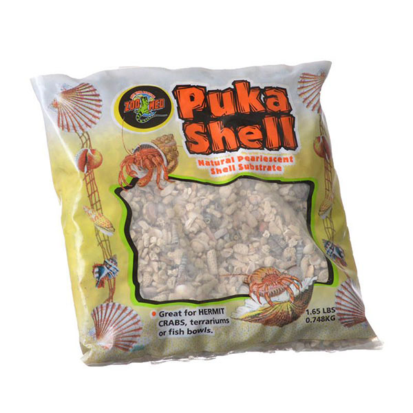 Zoo Med Puka Shell Natural Pearlescent Substrate for Hermit Crabs - 2 lbs - 2 Pieces
