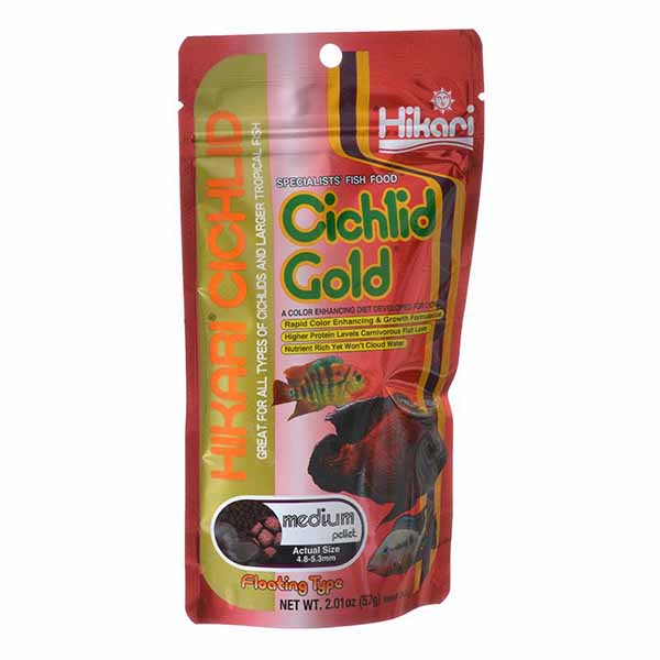 Hikari Cichlid Gold Color Enhancing Fish Food - Medium Pellet - 2 oz - 5 Pieces