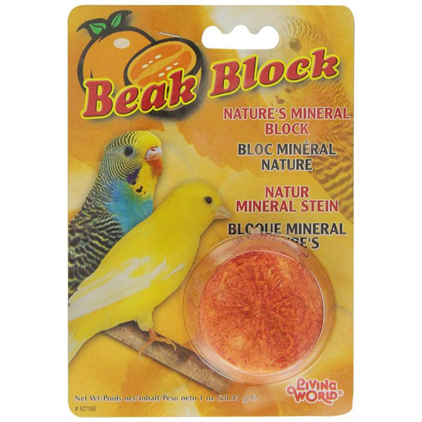 Living World Beak Block - Nature's Minerals - Orange - 2 oz - 5 Pieces