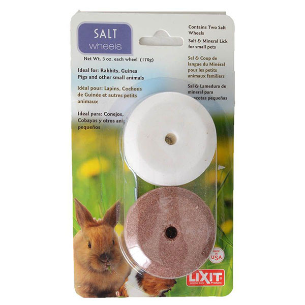 Lixit Salt and Mineral Wheels for Small Pets - 2 Pack - 3 oz Salt Wheel and 3 oz Mineral Wheel - 5 Pieces
