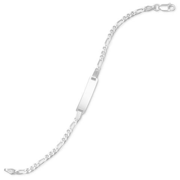 6 in. Figaro Chain ID Bracelet