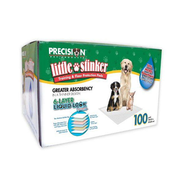 Precision Pet Little Stinker House training Pads - 24 in. Long x 24 in. Wide - 100 Pack