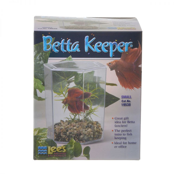Lees Betta Keeper Hex Aquarium Kit - 24 oz - 4.8 in. L x 3.8 in. W x 5.4 in. H - 2 Pieces