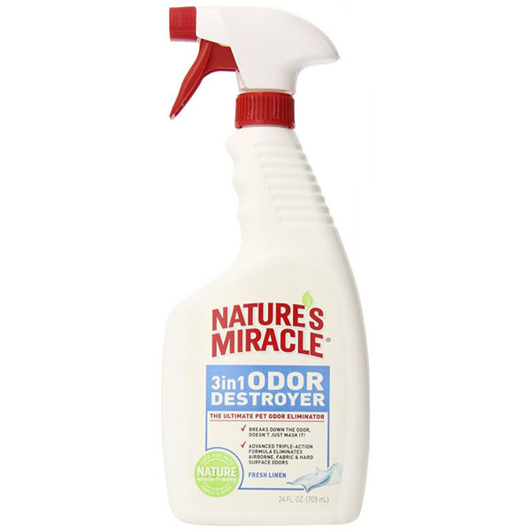Nature's Miracle 3 in 1 Odor Destroyer - Fresh Linen Scent - 24 oz - 2 Pieces